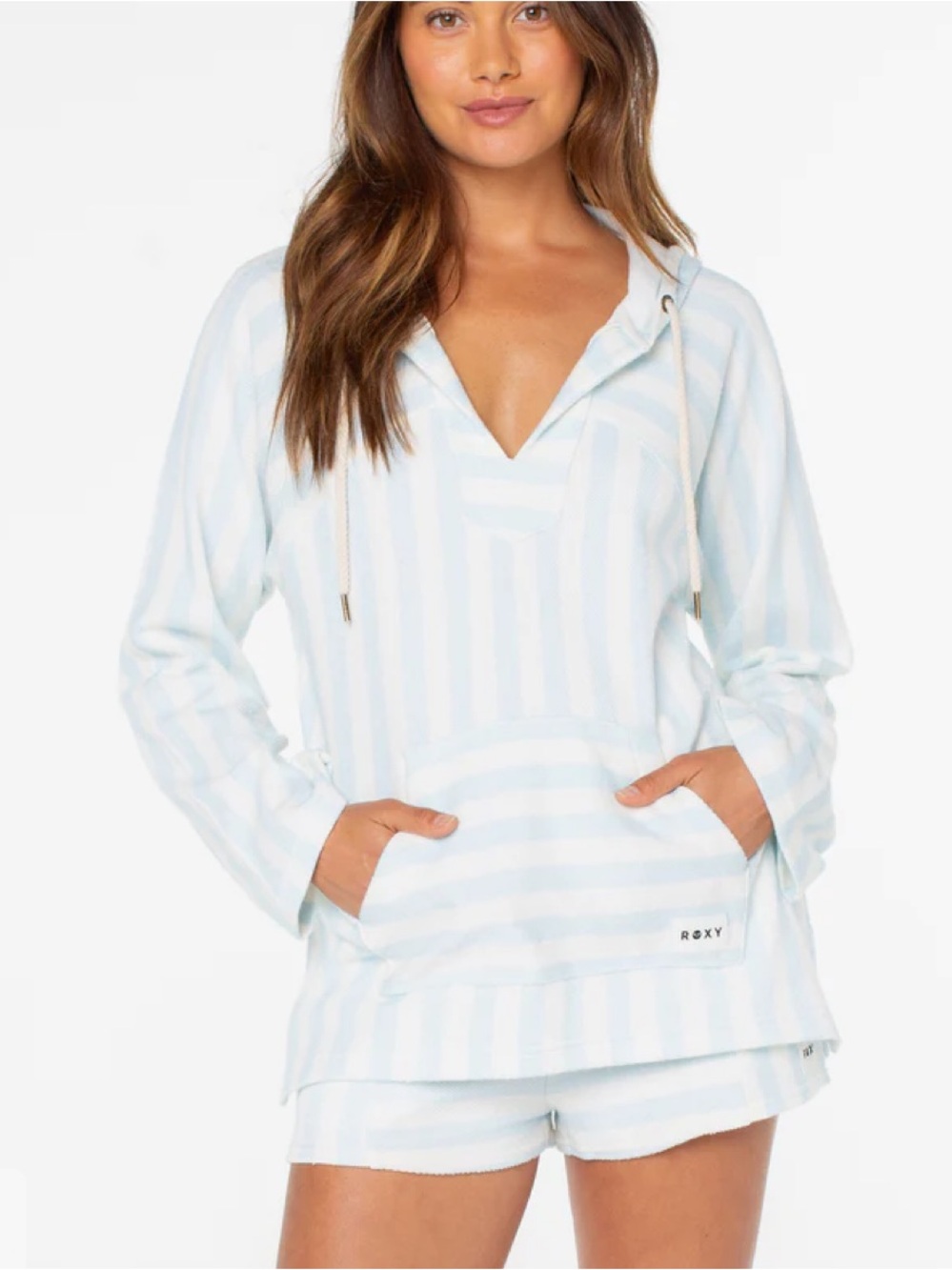 Roxy French terry baja hoodie and shorts girls L 12/14